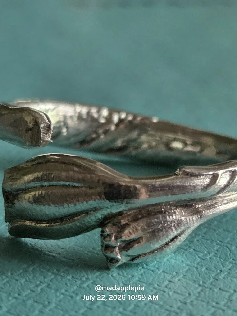 1885 Tiffany & Co Marigold (Tulip) Spoon Ring In Sterling Luxury Minimalist #98 - Picture 12 of 14